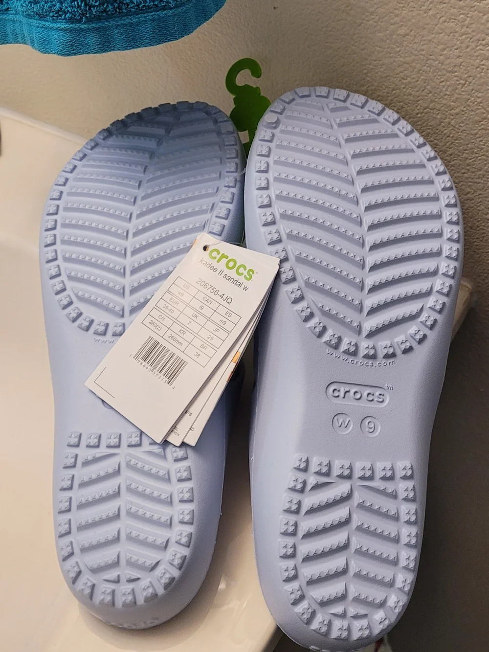NWT in Bag-CROCS Women's Pale Blue Strappy Slide Sandals